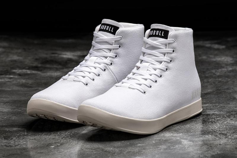 Nobull High-Top Ivory Canvas Men's Trainers White | USA N1455W